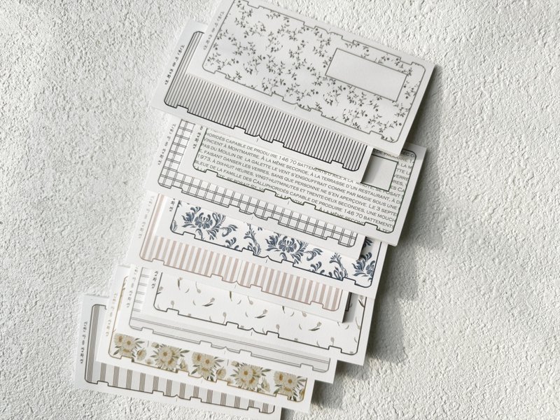 Sentimental pattern folder file card bundle pack - 卡片/明信片 - 紙 多色