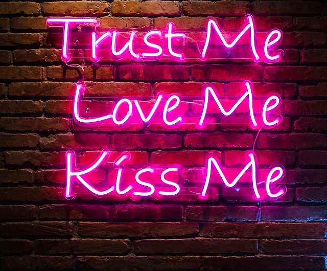 Trust Me Love Kiss Led Neon Sign Home Decor Light Part Bar Pub Night Signs Lighting I - Neon Sign Home Decor