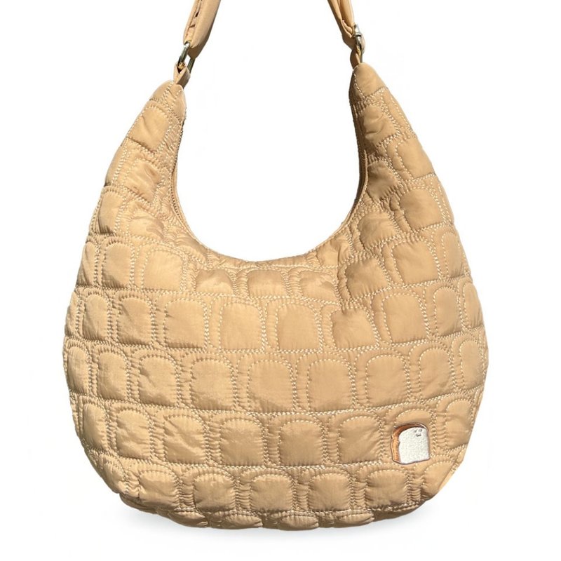 Tasty Toastys original treasure toast rice and wheat color croissant-shaped quilted cross-body bag - Messenger Bags & Sling Bags - Waterproof Material 