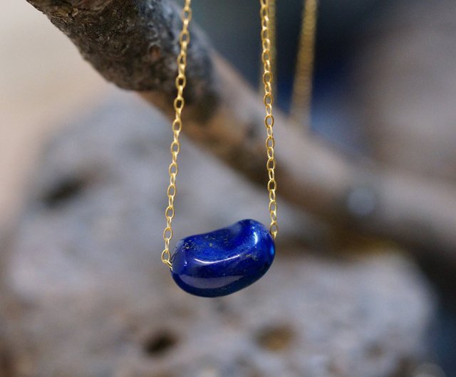 tiffany lapis bean necklace