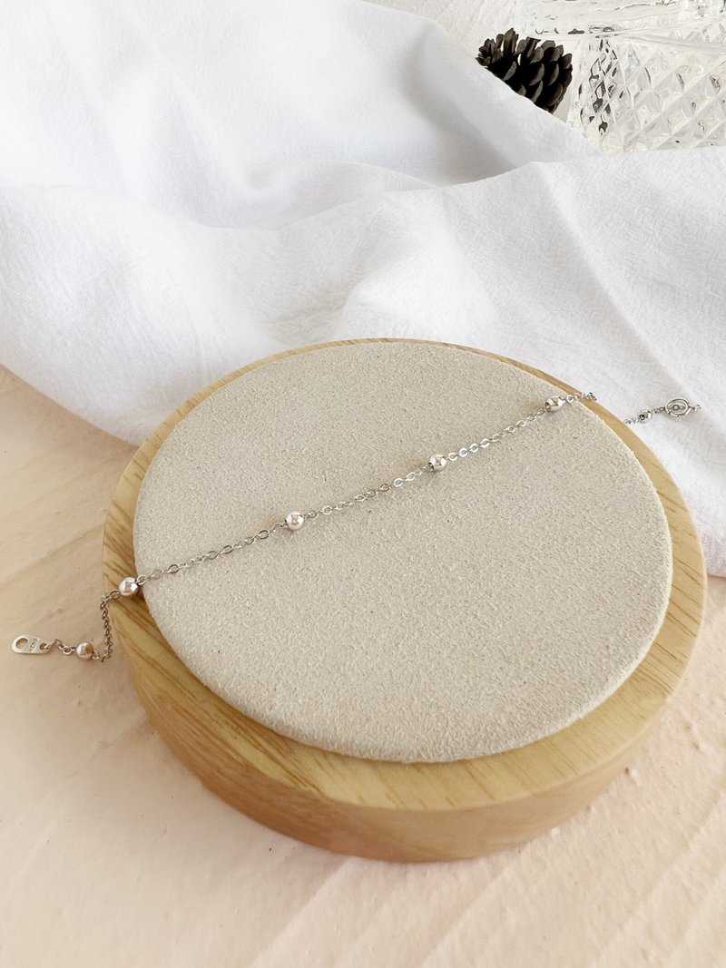 Round ball fine bracelet-dot #925 sterling silver very fine chain versatile - Bracelets - Sterling Silver Silver