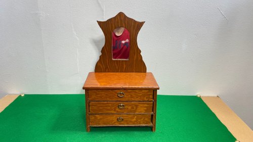 Vintage Lover Gunther Mele 1970 年代帶抽屜木製珠寶盒復古櫃帶鏡子