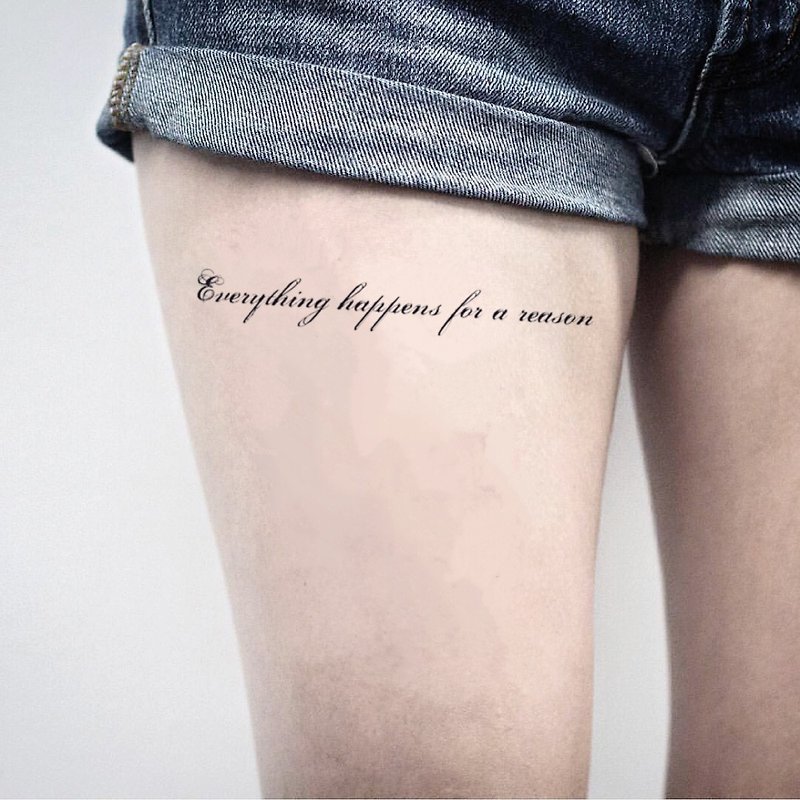 Thigh Quotes Temporary Fake Tattoo Sticker (Set of 2) - OhMyTat