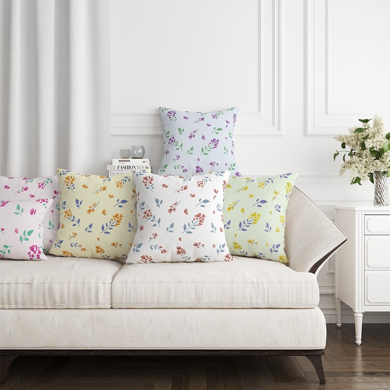 品牌設計抱枕套 小碎花(三個一組) - 枕頭/抱枕 - 聚酯纖維 