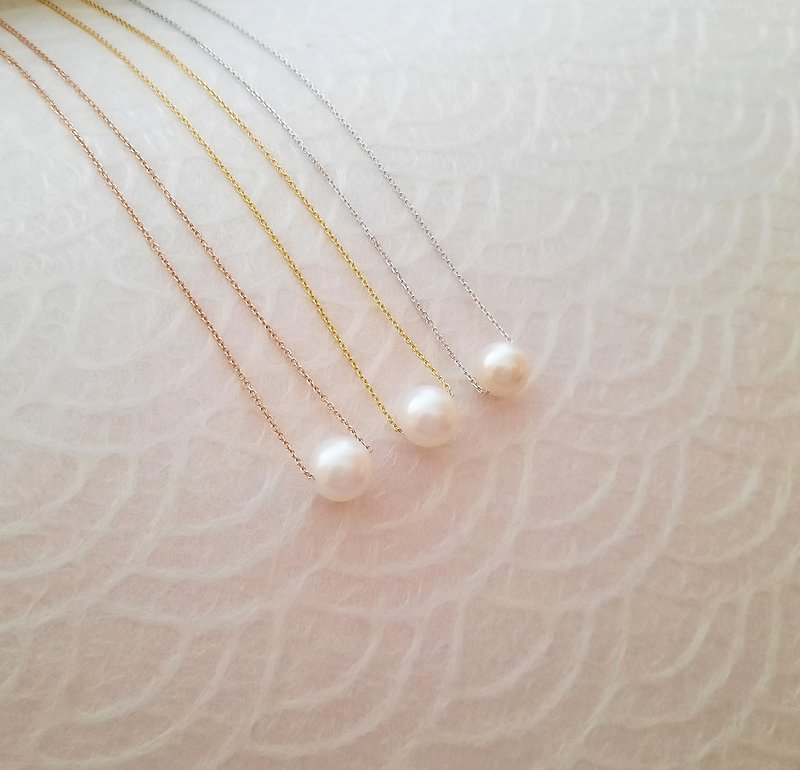 Natural Japanese Pearl Necklace 14K - สร้อยคอ - ไข่มุก 