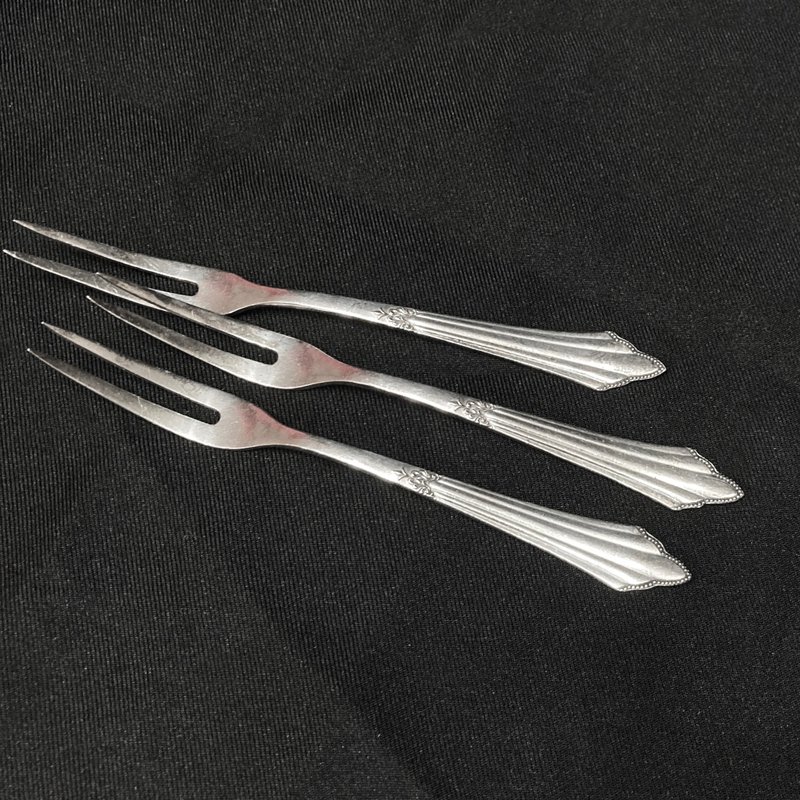 Germany WMF 90-9 silver two-pointed engraved fork antique tableware vintage retro - Cutlery & Flatware - Other Metals Silver