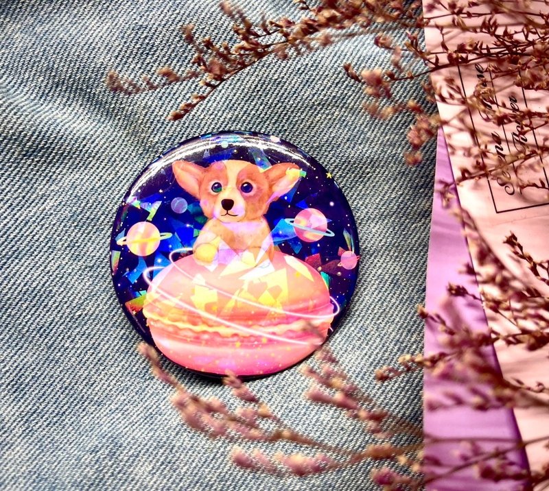 5.8cm large laser film badge - เข็มกลัด/พิน - พลาสติก หลากหลายสี