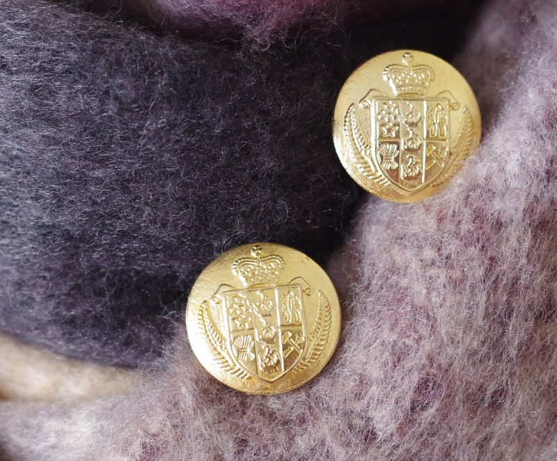 古董Vintage金色圖章徽章圖形鈕扣x2 W822 - 其他 - 其他金屬 銀色