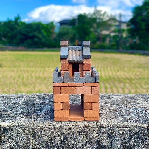 小磚疊疊樂 【DIY材料組合包】城門/小磚塊模型/迷你紅磚/台灣傳統築