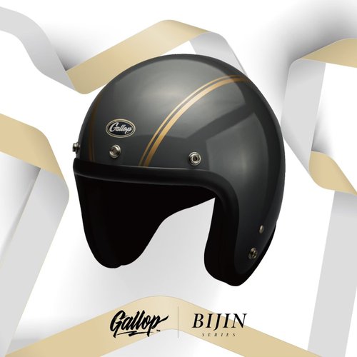 Gallop Kustom Kulture GALLOP BIJIN SERIES HELMET 美人系 3/4半罩安全帽水泥灰