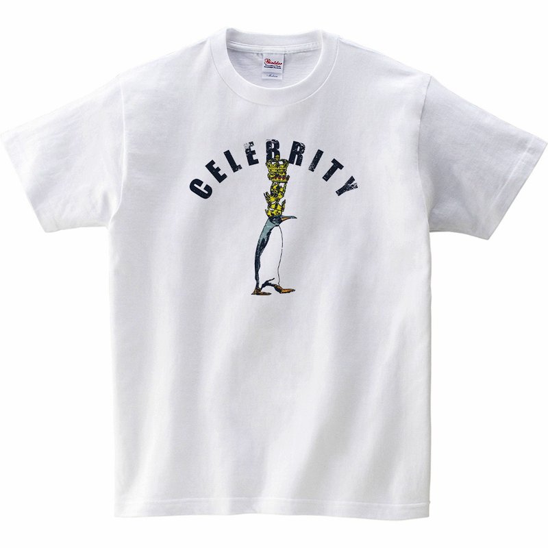 Kids T-shirt / Celebrity penguin - Tops & T-Shirts - Cotton & Hemp White
