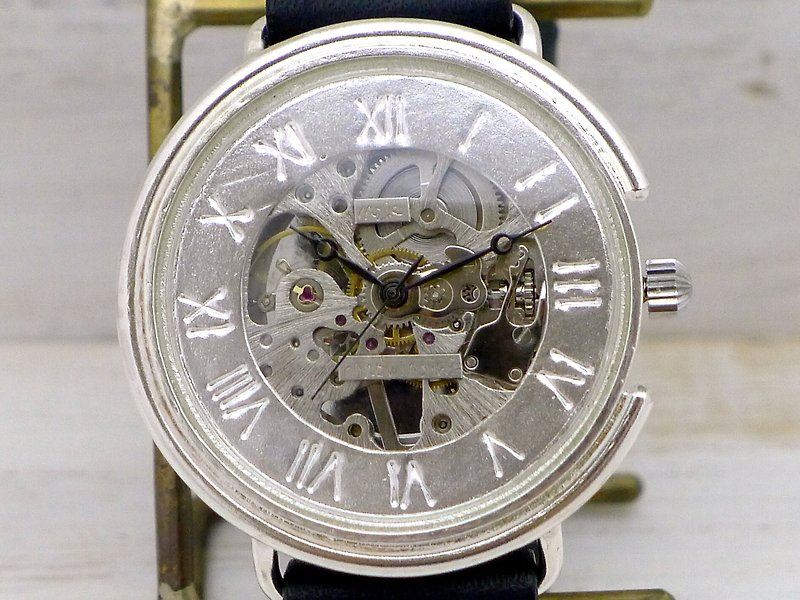 手作り腕時計 手巻きSilver特大JUMBO SHW081 ローマ数字  (SHW081 ローマ数字) - 腕時計 - スターリングシルバー シルバー
