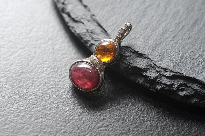 Gourd Tourmaline Pendant | C.R.E. / Crystal / Spirituality / Good Fortune / Wealth Attraction / Ward Off Evil / Protection from Petty People - สร้อยคอ - เครื่องเพชรพลอย 