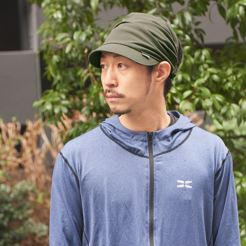 Ice Pack Sports Visor, Womens Mens Cooling Sun Hat, Golf Tennis Wide Brim Cap - หมวก - วัสดุอื่นๆ สีกากี