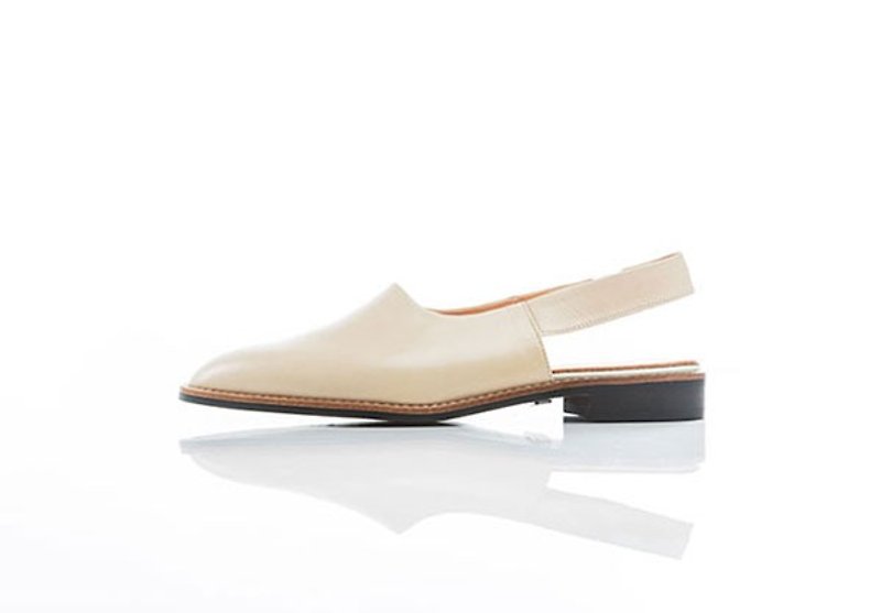 NOUR sandal - Mozzarella - รองเท้ารัดส้น - หนังแท้ สีกากี