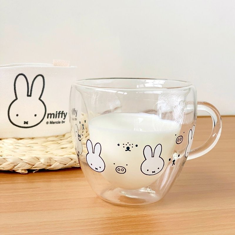 Authorized by MIFFY-Miffy rabbit heart-shaped double-layer glass is a must for summer - Cups - Glass Transparent