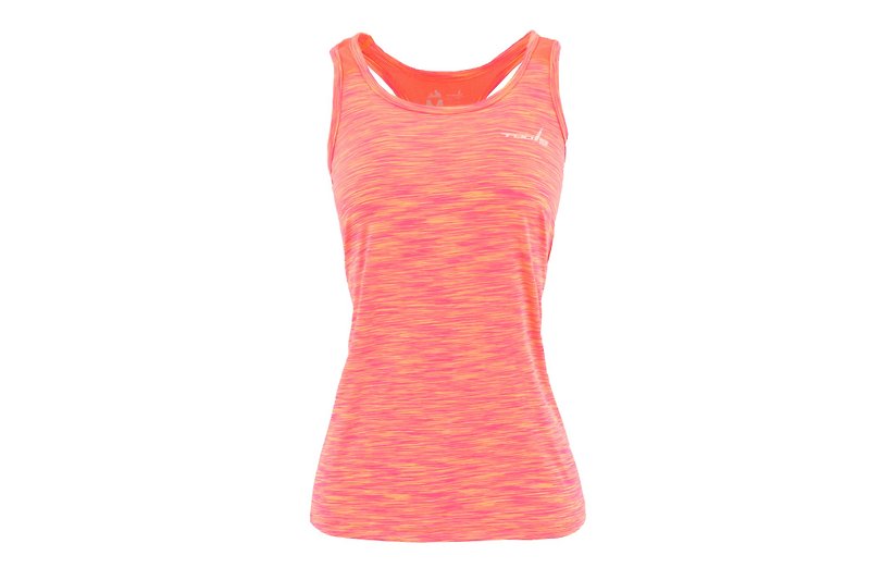 Tools Mixed yarn splicing back vest #亮橘:: Yoga:: Sports:: Elasticity - Women's Yoga Apparel - Polyester Pink