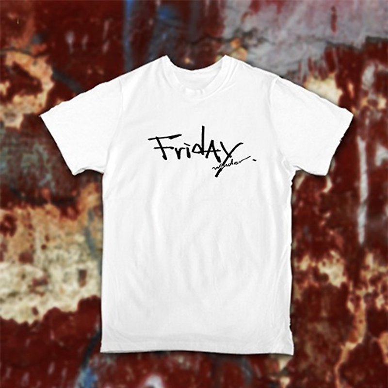 Friday low-key black and white white / gray / black T-shirtAC4-01-7DAYS5 - Unisex Hoodies & T-Shirts - Other Materials White