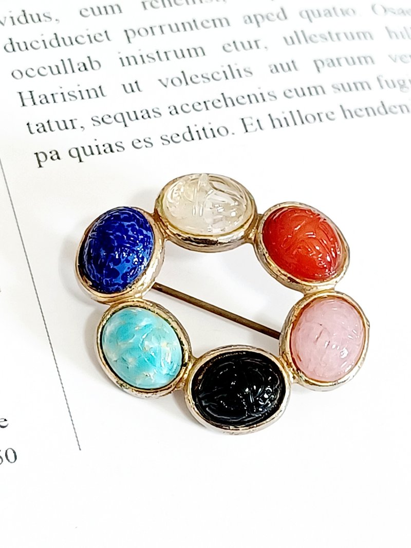 vintage jewelry  復古老件聖甲蟲 別針 胸針 - 胸針 - 其他金屬 