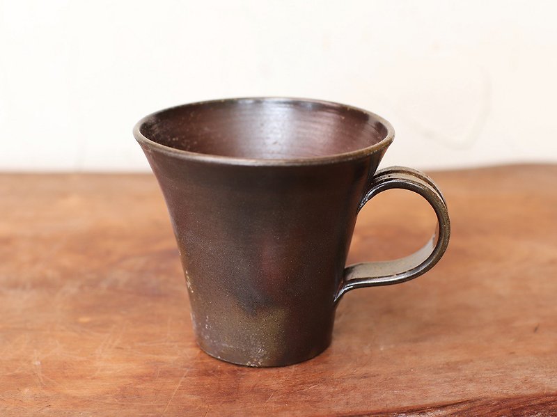 陶 咖啡杯 咖啡色 - Bizen ware coffee cup (large) c5-108
