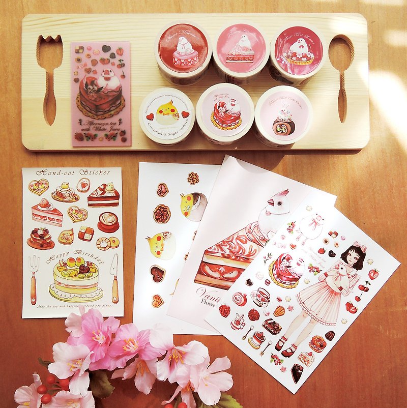 春季福袋-甜點 - 紙膠帶 - 紙 粉紅色