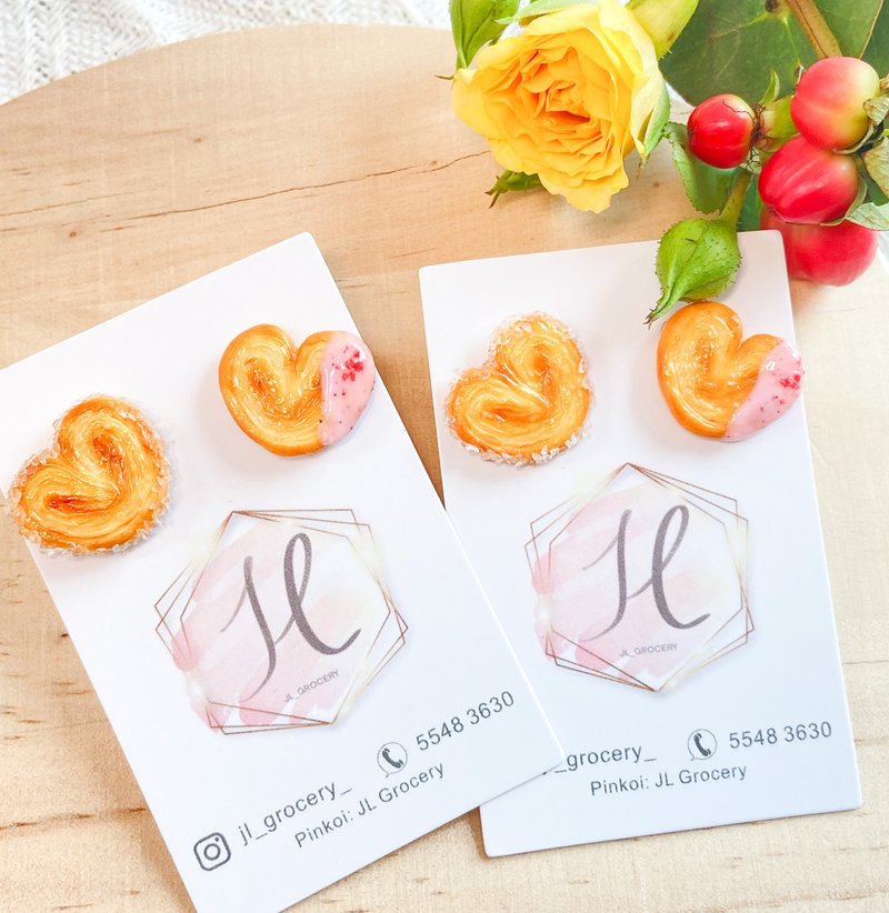 【French】Dessert | Mandarin Duck Butterfly Earrings | Food Accessories | Miniature Accessories - ต่างหู - ดินเหนียว 