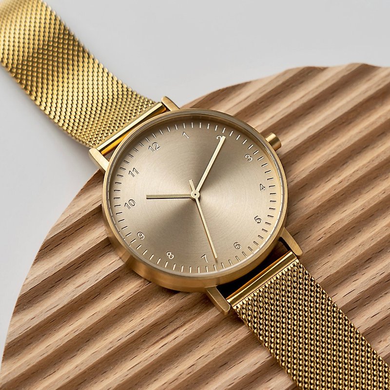 BIJOUONE彼樹灣 B60系列 金色 鋼帶款 極簡設計男女精鋼防水手錶 - 女錶 - 不鏽鋼 金色