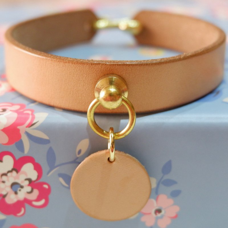 Acting Cute Collar with S-shaped hook - ปลอกคอ - หนังแท้ สีดำ