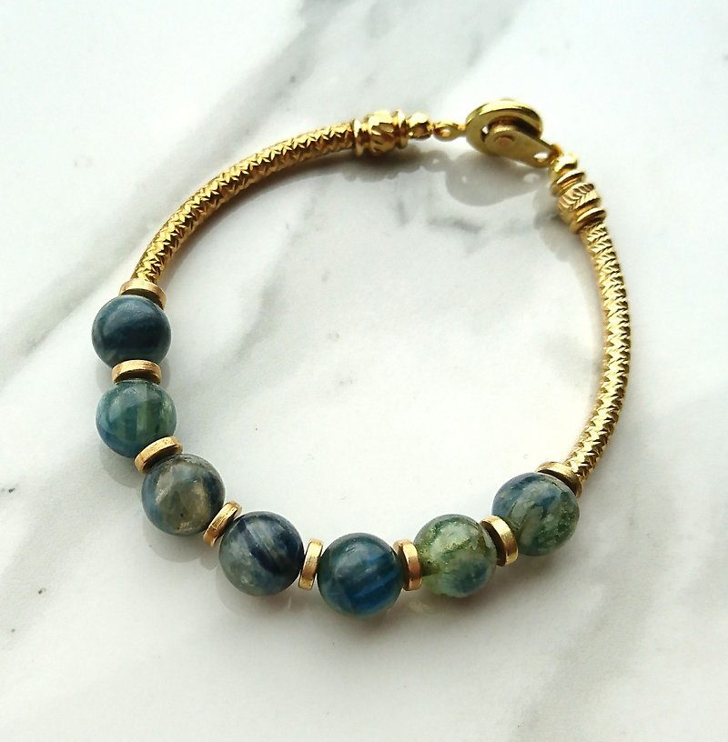 Kyanite Brass Bracelet - Bracelets - Gemstone 
