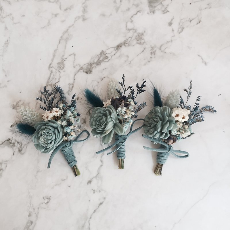 Dry corsage - blue line - Brooches - Plants & Flowers 