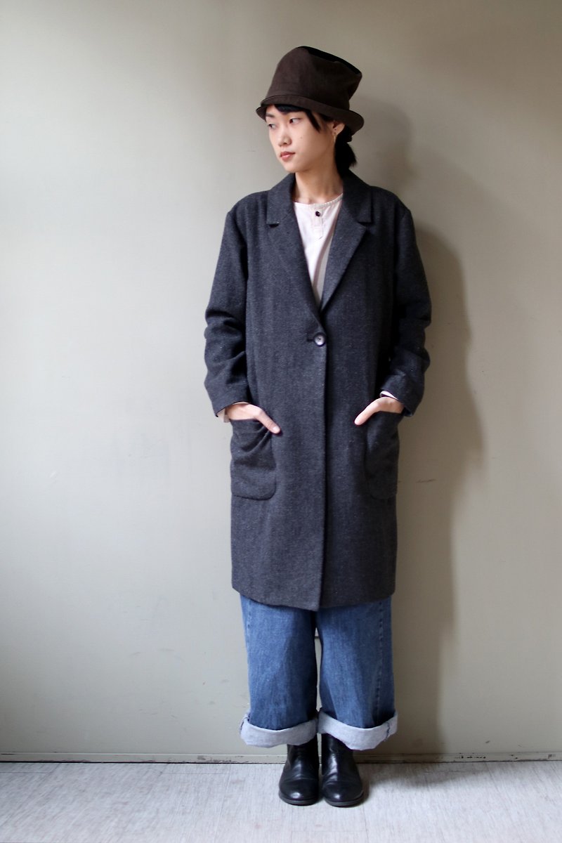 double button Coat/ dark gray - Women's Casual & Functional Jackets - Wool Black