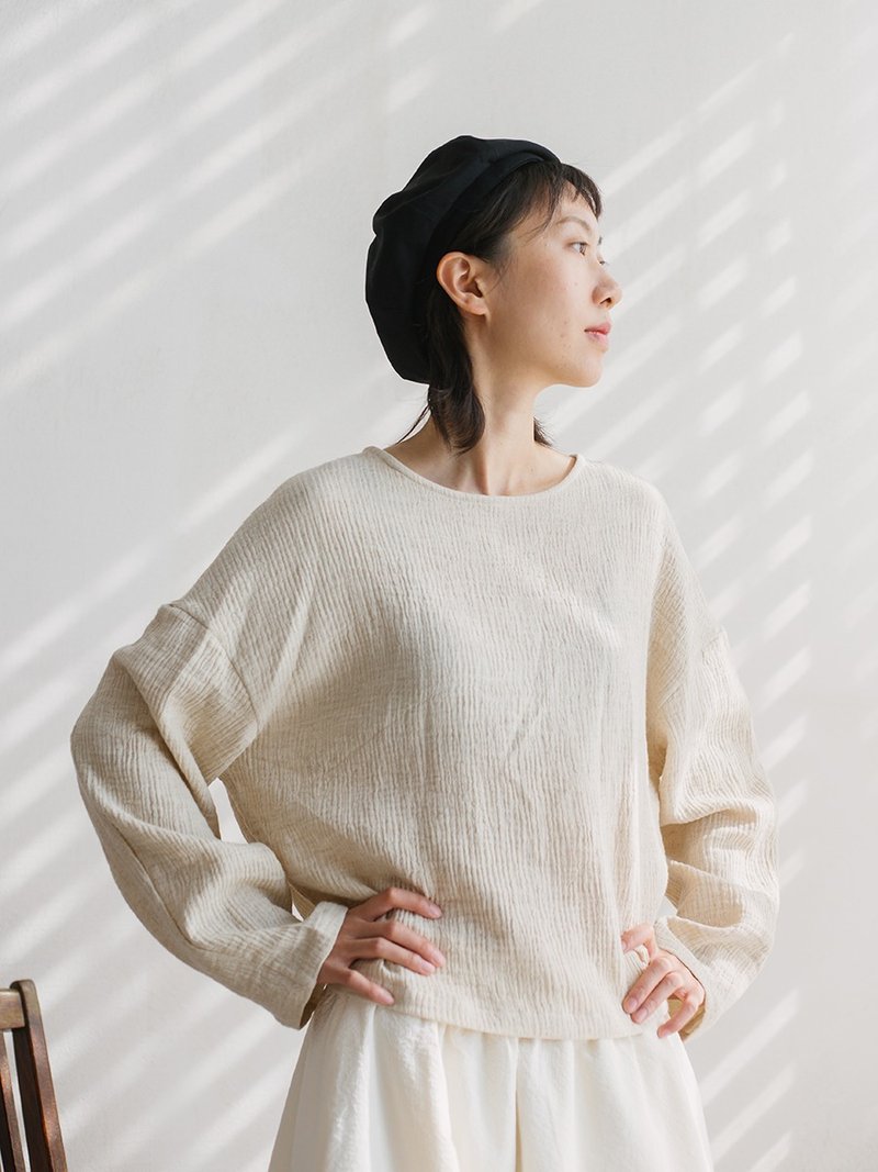 paleMoon | Linen Japanese loose pullover spring T-shirt - เสื้อยืดผู้หญิง - ผ้าฝ้าย/ผ้าลินิน 