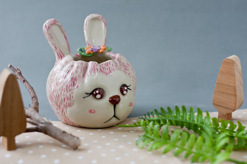 little rabbit plant pot - 花瓶/陶器 - 陶 