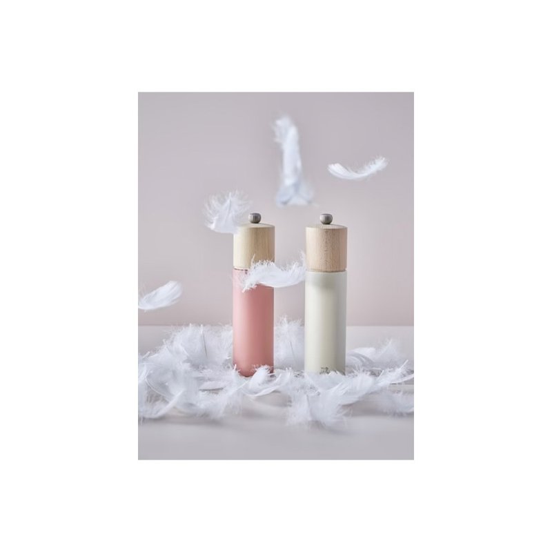 Peugeot Boreal  2 pieces set Feather white & Hazel Pink salt/pepper Mill 21cm - ช้อนส้อม - ไม้ สึชมพู