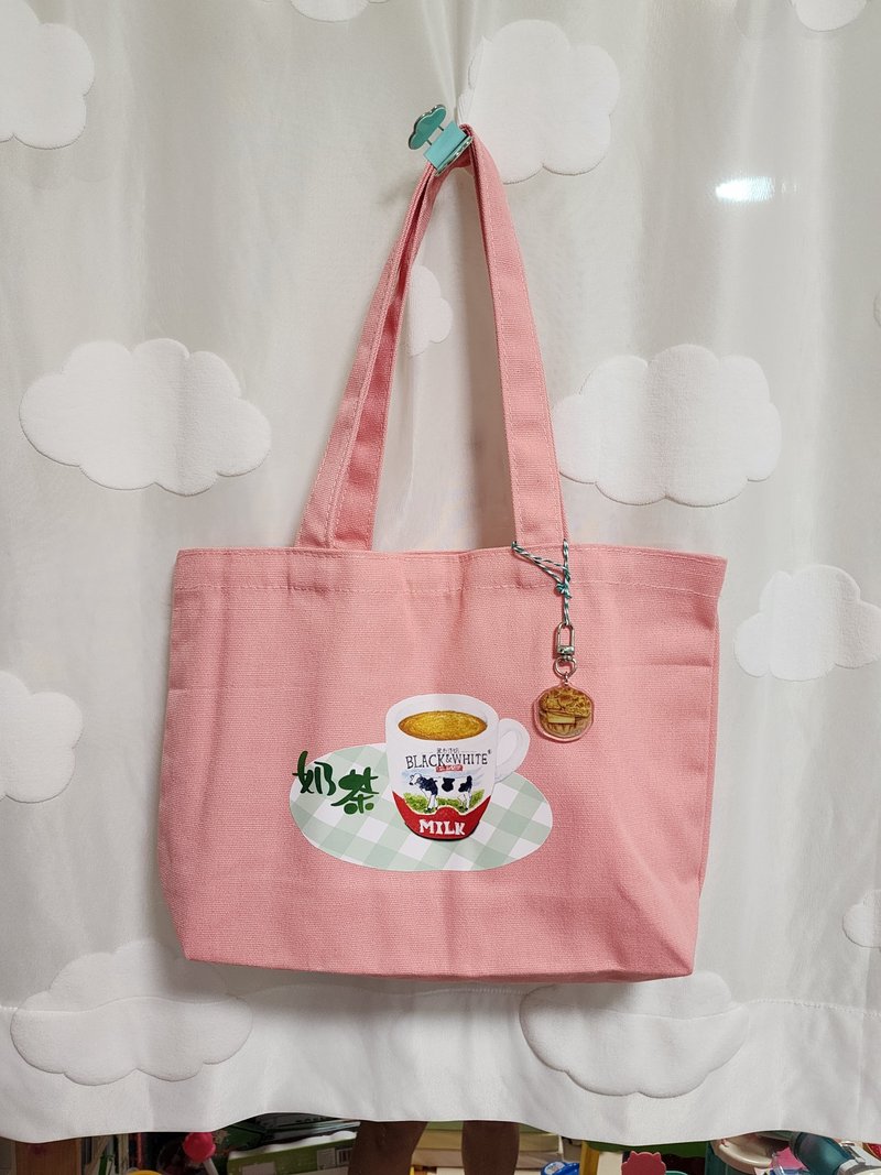 原創 帆布環保袋 奶茶 雞蛋仔 香港特色美食 - 其他 - 棉．麻 粉紅色
