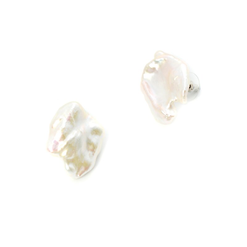 CLASSIC by nobeing Pearl Series - Natural Beads 925 Silver Earrings - ต่างหู - ไข่มุก ขาว