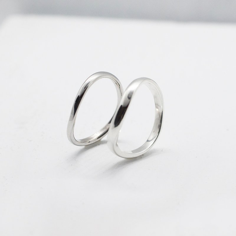 Romance Series-Swaying Wave Sterling Silver Lovers Ring - Couples' Rings - Sterling Silver Silver