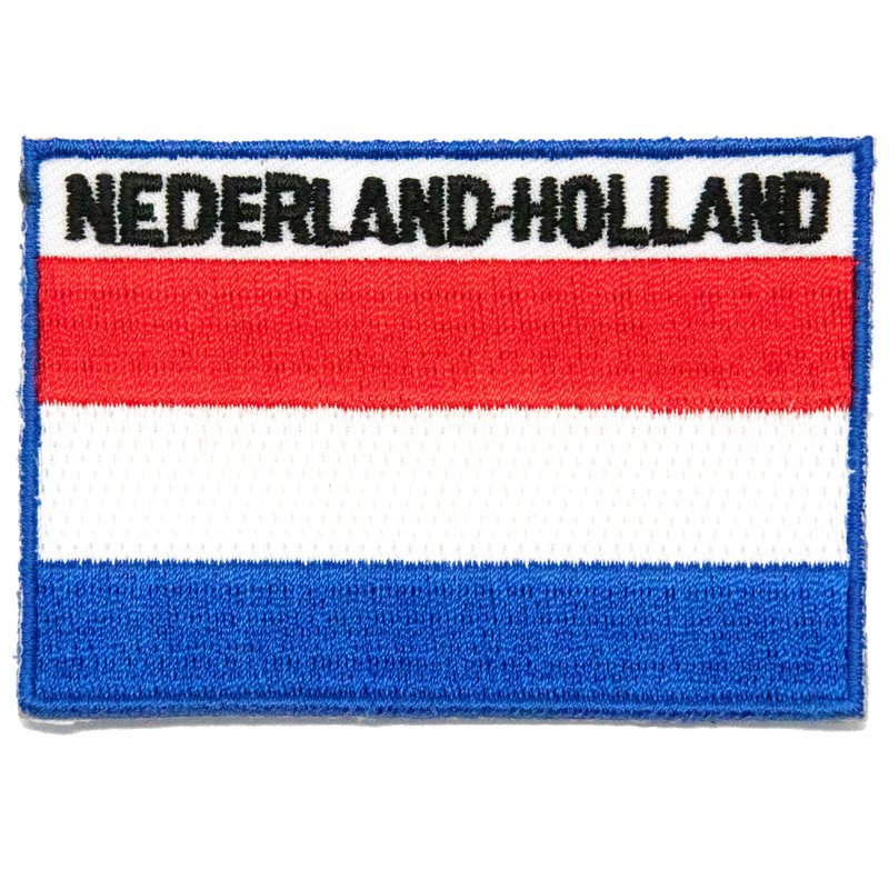 Flag Patch of the Netherlands Holland Iron On Embroidered Patch - เข็มกลัด/พิน - งานปัก หลากหลายสี