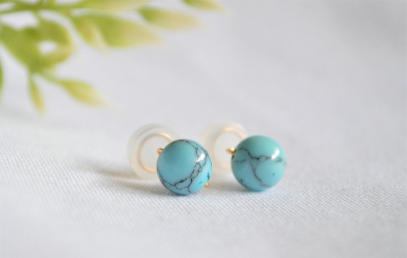 Earrings that don't hurt / Earrings like turquoise earrings that don't hurt - Earrings & Clip-ons - Stone Blue