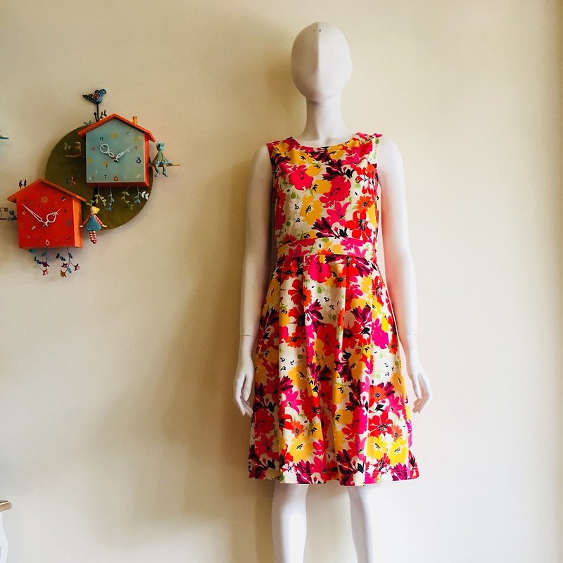 ファッションカラフルなプリントドレス - 赤 - ワンピース - ポリエステル レッド