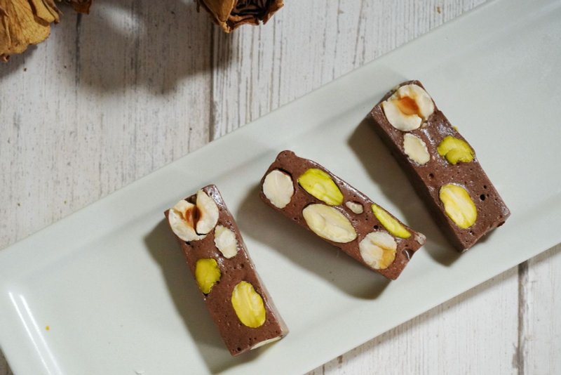 (Intense Cocoa) Chocolate Nut Nougat (Almond/Hazelnut/Pistachio) - Snacks - Other Materials 