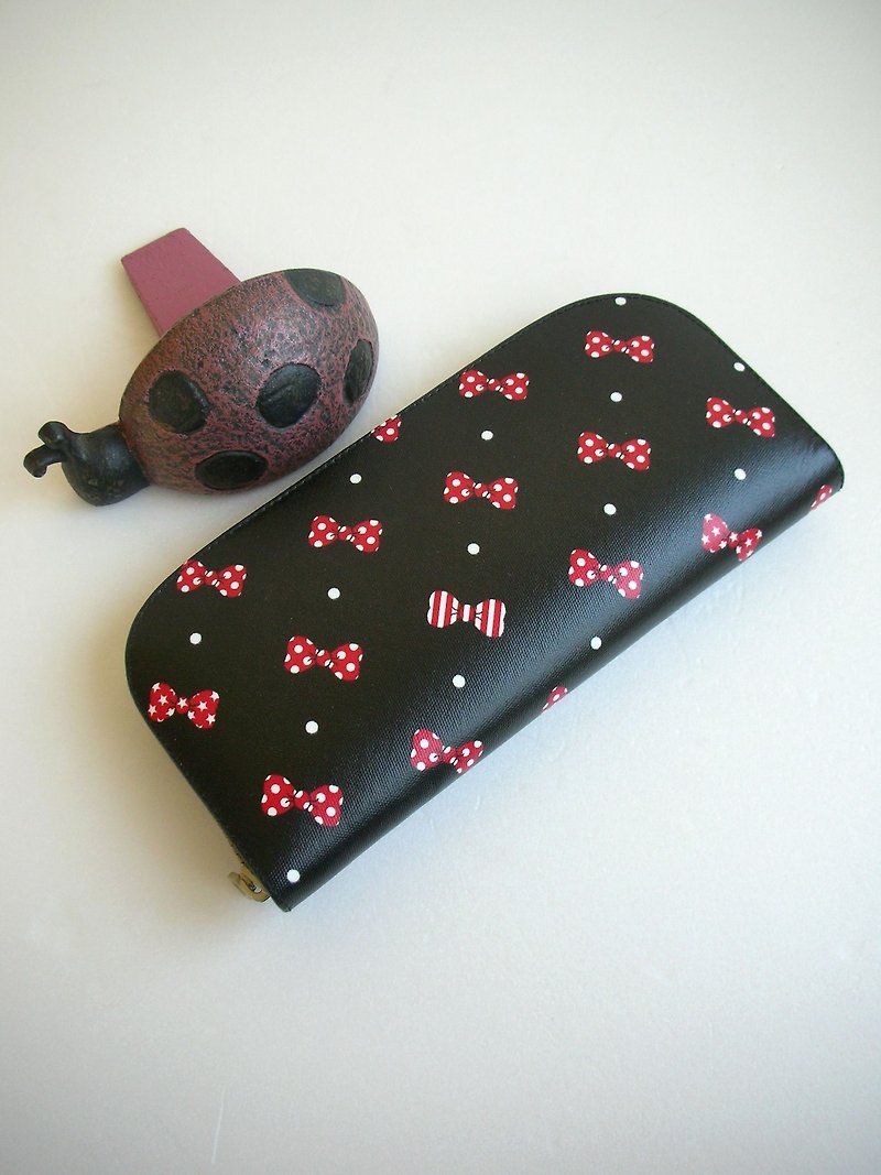 "Butterfly Knot" tarpaulin - long clip / wallet / purse / gift - Wallets - Waterproof Material Black