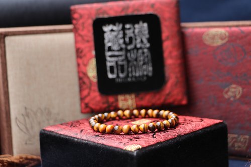 TIBUKKYO德榕藏品 原礦無染色黃虎眼石6mm圓珠 虎眼石手鍊 黃虎眼客製化串珠設計