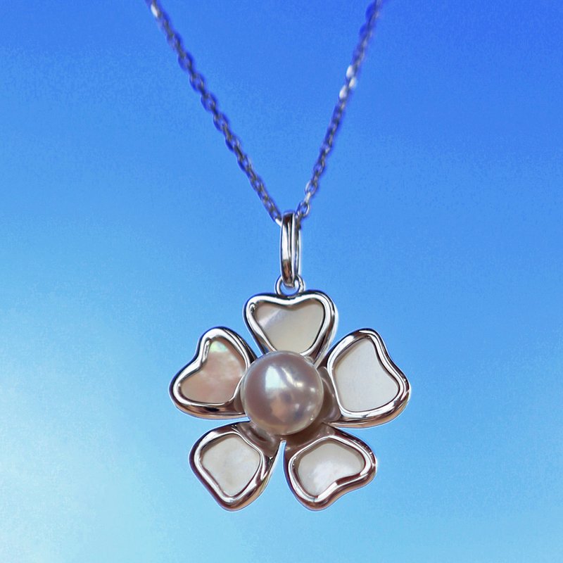 ジャンヌ フラワー パール ネックレス – スターリングシルバー - ネックレス - スターリングシルバー シルバー