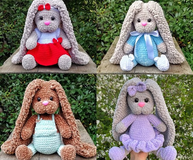 Crochet amigurumi plush bunny animals patterns, pdf tutorial - Shop  CroAmiToys Knitting, Embroidery, Felted Wool & Sewing - Pinkoi