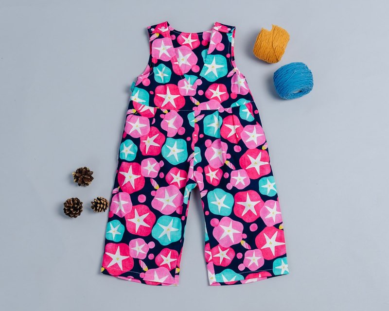 Small v shoulder button wide tube trousers-Hefeng 17 anti-mosquito children's trousers - Skirts - Cotton & Hemp Red