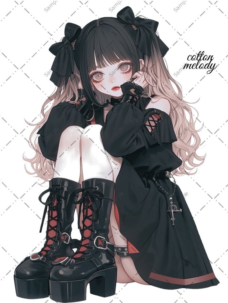original sticker no.1143 人物ステッカー オリジナルステッカー 人物ステッカー 女の子ステッカー オリジナル人物ステッカー - 貼紙 - 紙 
