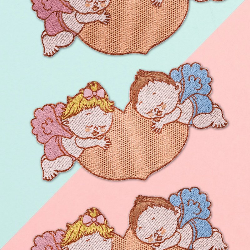 【刺繡布貼】情人小天使 Lover angel - 貼紙 - 繡線 