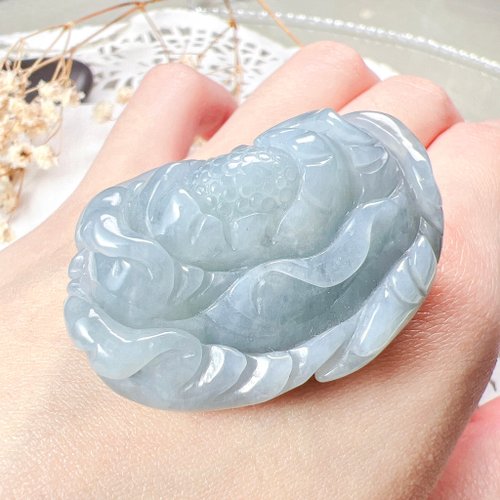瓔珞翡翠 冰種翡翠牡丹花 | 天然緬甸A貨翡翠 | 送禮