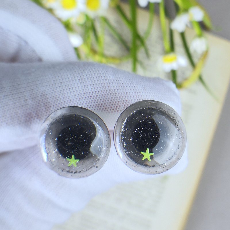 Grey 3D Eye chips 14mm, doll Eye chips for Custom Blythe - 玩偶/公仔 - 樹脂 